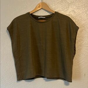 Zara Olive Green Women's Crop Top Medium